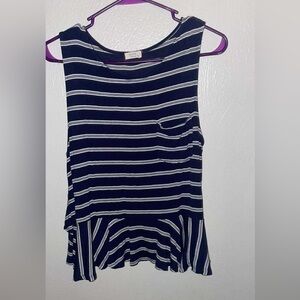 Harper Black and White Striped Tank Top